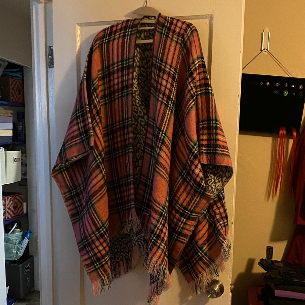 Juicy Couture Vibrant Pink and Black Plaid Wrap